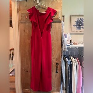 Chic Red Wide-Leg Jumpsuit for Formal Occasions